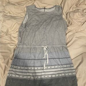 Caslon Gray and White Striped Garment